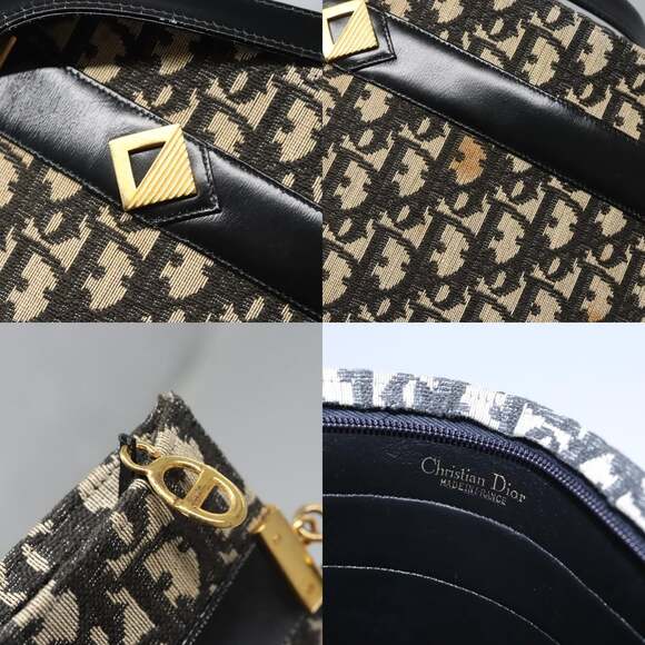 DIOR Trotter Canvas Shoulder Bag Navy - Picture 11 of 12